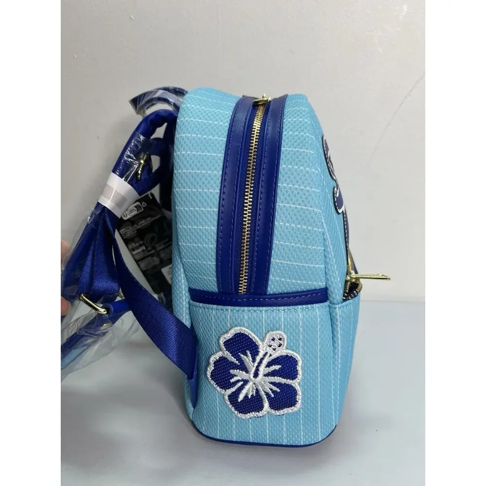 New Loungefly Team Stitch 626 Jersey Series Mini Cosplay Blue Backpack - Picture 2 of 11